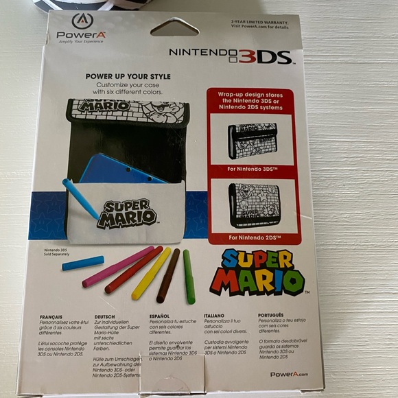 Super Mario Nintendo 3DS ColorCraft Case Style it Your Way Markers Included NEW - Picture 6 of 8